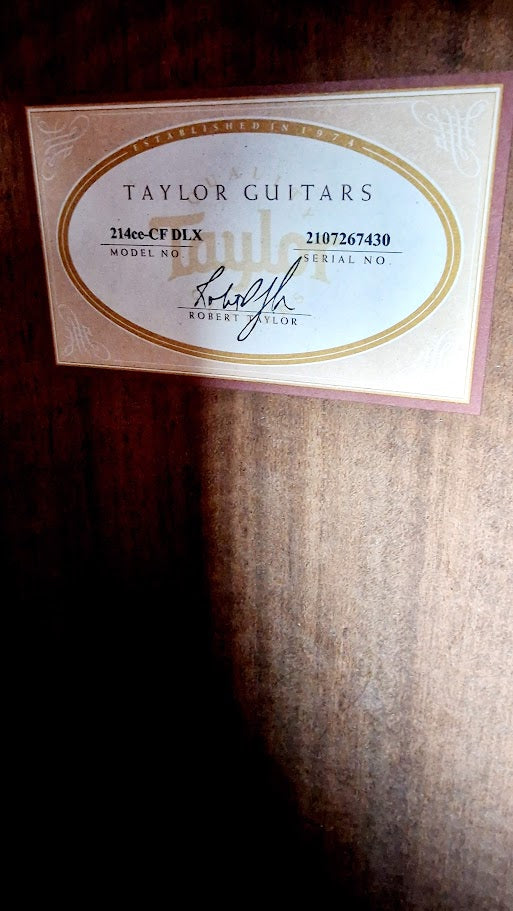TAYLOR 214CE CF DLX COPAFERA SITKA ELECTRO ACOUSTIC GUITAR + TAYLOR HARD CASE