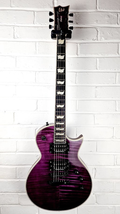 ESP LTD EC-1000FM STP DELUXE SEE THRU PURPLE LES PAUL ELECTRIC GUITAR
