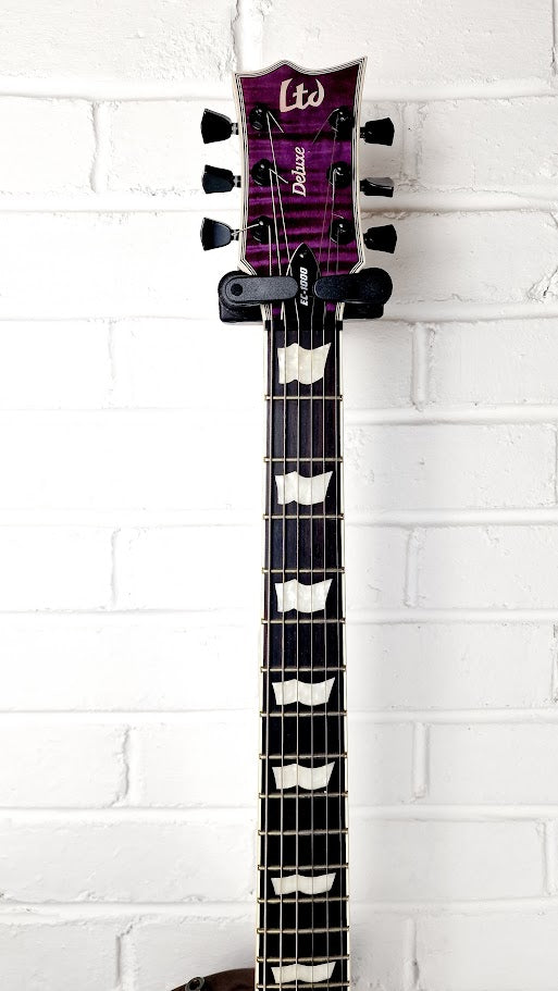 ESP LTD EC-1000FM STP DELUXE SEE THRU PURPLE LES PAUL ELECTRIC GUITAR