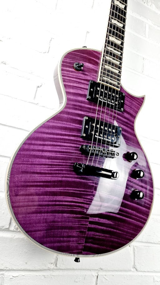 ESP LTD EC-1000FM STP DELUXE SEE THRU PURPLE LES PAUL ELECTRIC GUITAR