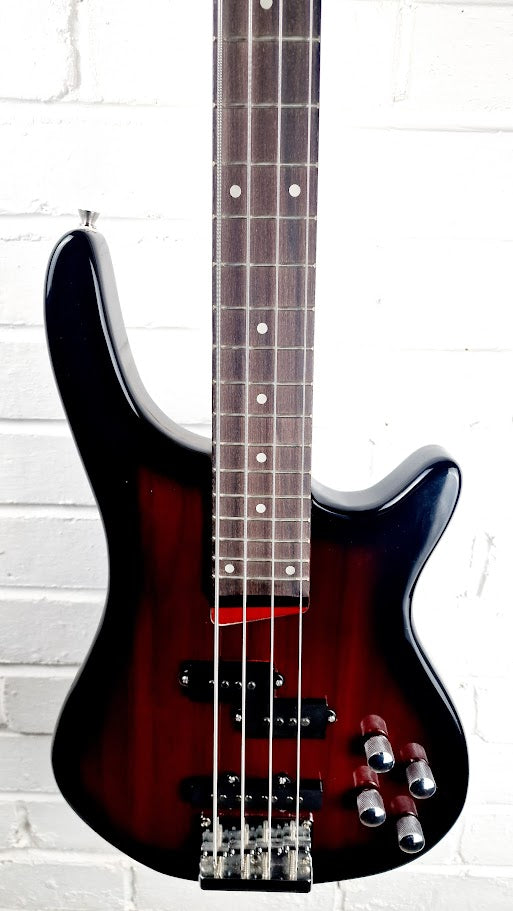 GEAR4MUSIC 4 STRING PRECISION BASS GUITAR TRANS RED BURST