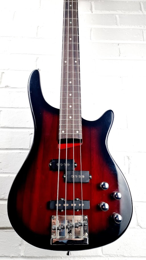 GEAR4MUSIC 4 STRING PRECISION BASS GUITAR TRANS RED BURST