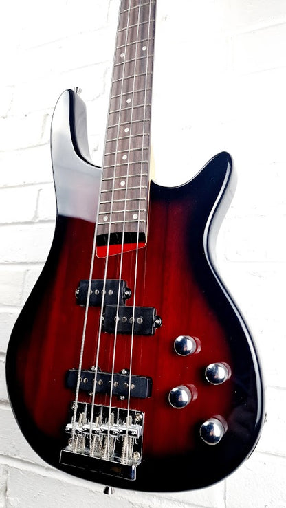 GEAR4MUSIC 4 STRING PRECISION BASS GUITAR TRANS RED BURST
