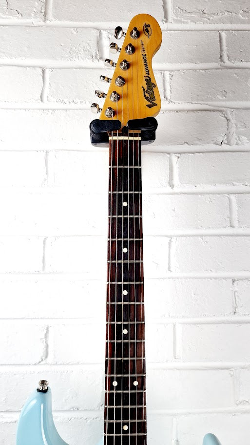 VINTAGE ADVANCE AV6 LAGUNA BLUE STRATOCASTER ELECTRIC GUITAR