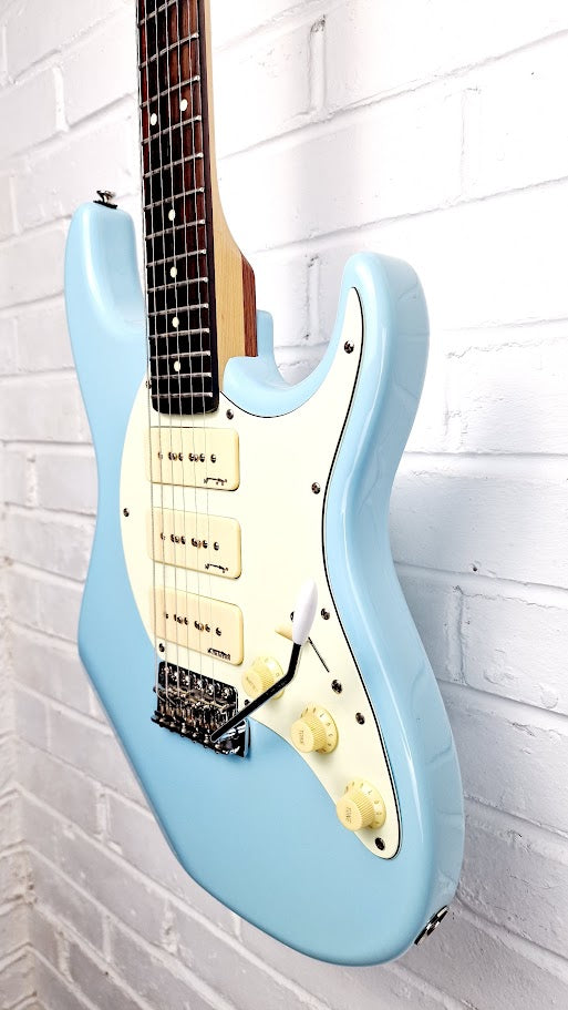 VINTAGE ADVANCE AV6 LAGUNA BLUE STRATOCASTER ELECTRIC GUITAR