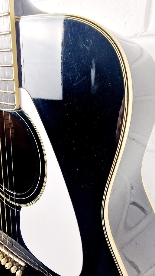 YAMAHA FG340 BLACK WITH WHITE PICKGUARD ACOUSTIC GUITAR