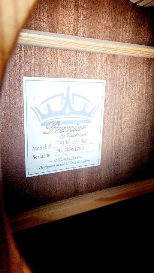 TANGLEWOOD TW145 12SC 12 STRING ELECTRO ACOUSTIC GUITAR