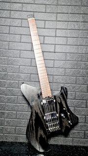 EART GW2 SOLID BLACK HEADLESS ELECTRIC GUITAR