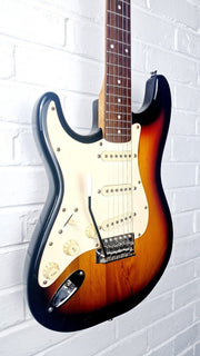 SQUIER STRATOCASTER 2004 INDONESIA SUNBURST LEFT HANDED ELECTRIC GUITAR