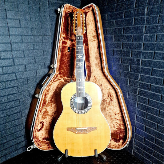 OVATION 1658 CUSTOM LEGEND 12 STRING BOWL BACK GUITAR AND HARD CASE