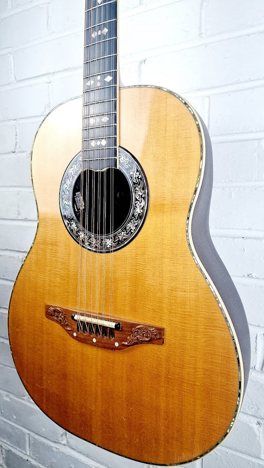 OVATION 1658 CUSTOM LEGEND 12 STRING BOWL BACK GUITAR AND HARD CASE