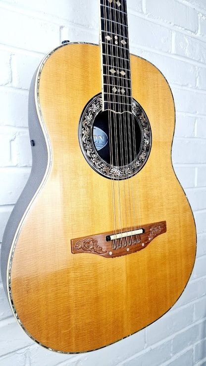 OVATION 1658 CUSTOM LEGEND 12 STRING BOWL BACK GUITAR AND HARD CASE