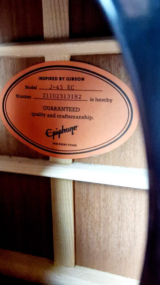 EPIPHONE JP45 EC INSPIRED BY GIBSON GUITAR AGED VINTAGE SUNBURST