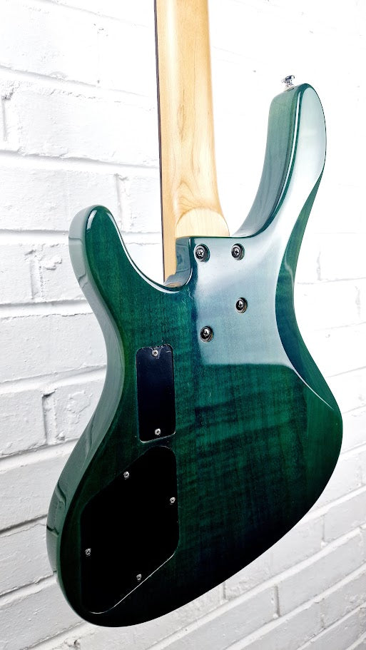 WASHBURN XB500 BANTAM 5 STRING ACTIVE BASS TRANSPARENT GREEN