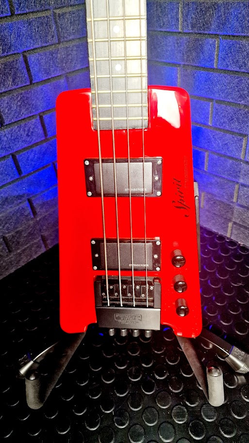 SPIRIT BY STEINBERGER XT-2 HOT ROD RED 4 STRING HEADLESS BASS GUITAR