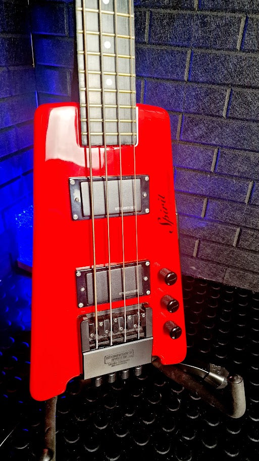 SPIRIT BY STEINBERGER XT-2 HOT ROD RED 4 STRING HEADLESS BASS GUITAR