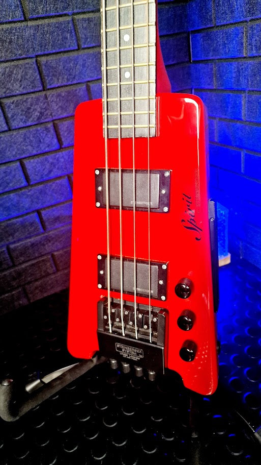 SPIRIT BY STEINBERGER XT-2 HOT ROD RED 4 STRING HEADLESS BASS GUITAR