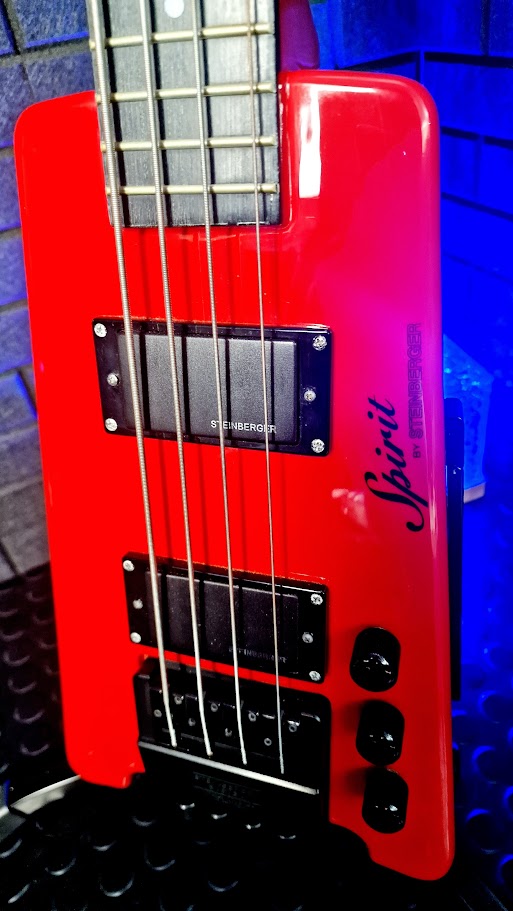 SPIRIT BY STEINBERGER XT-2 HOT ROD RED 4 STRING HEADLESS BASS GUITAR