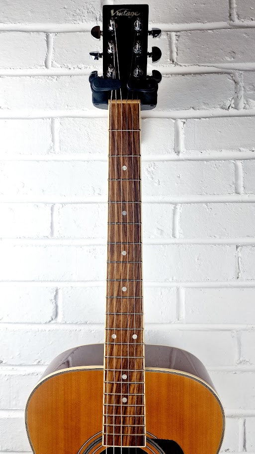 VINTAGE V300 NATURAL PARLOUR ACOUSTIC FOLK GUITAR