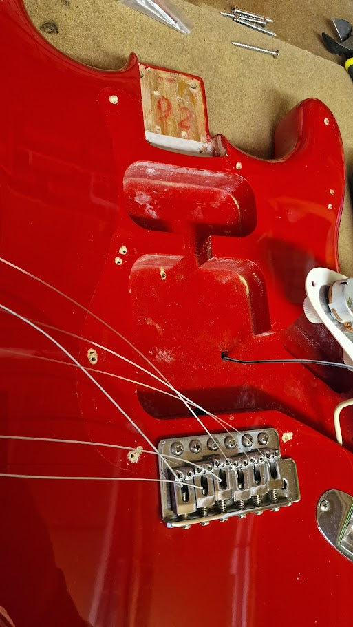 STRATOCASTER PARTSCASTER RED ELECTRIC GUITAR #001