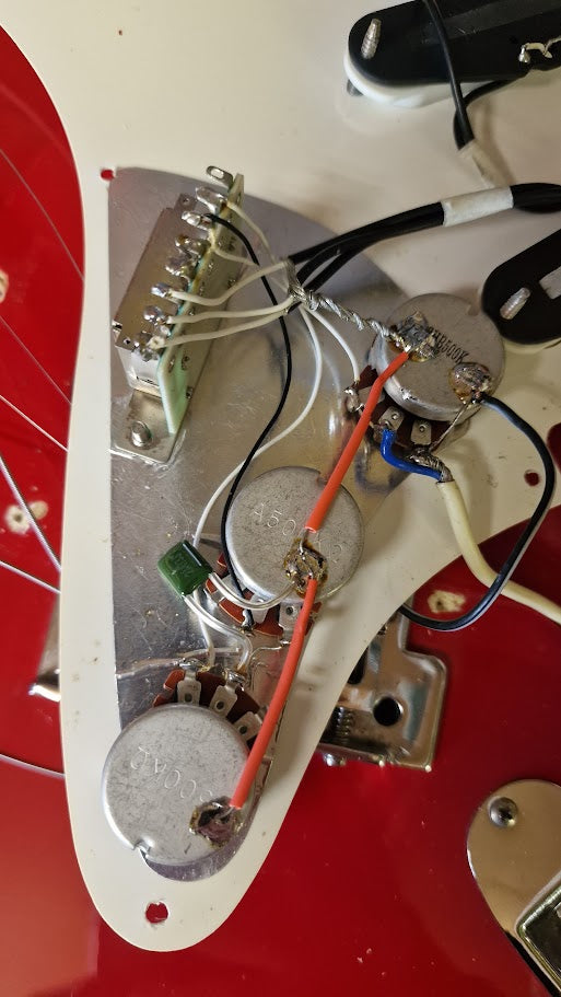 STRATOCASTER PARTSCASTER RED ELECTRIC GUITAR #001