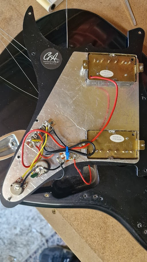 STRATOCASTER PARTSCASTER HH BLACK TOP ELECTRIC GUITAR #003