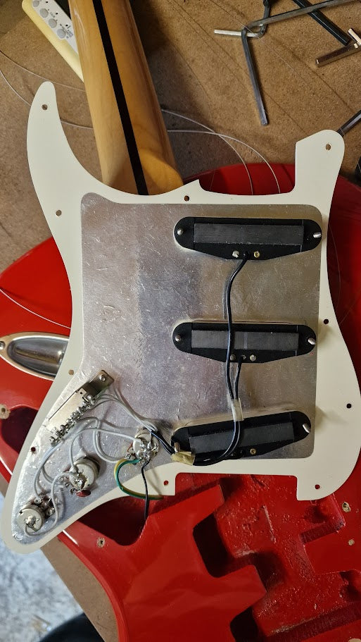 STRATOCASTER PARTSCASTER KOREAN NECK RED ELECTRIC GUITAR #004