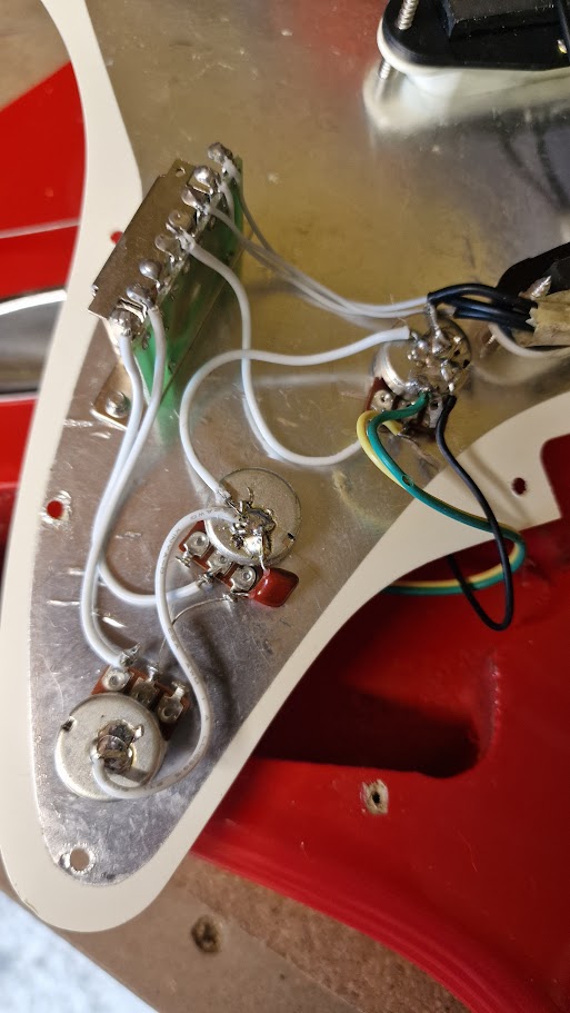 STRATOCASTER PARTSCASTER KOREAN NECK RED ELECTRIC GUITAR #004