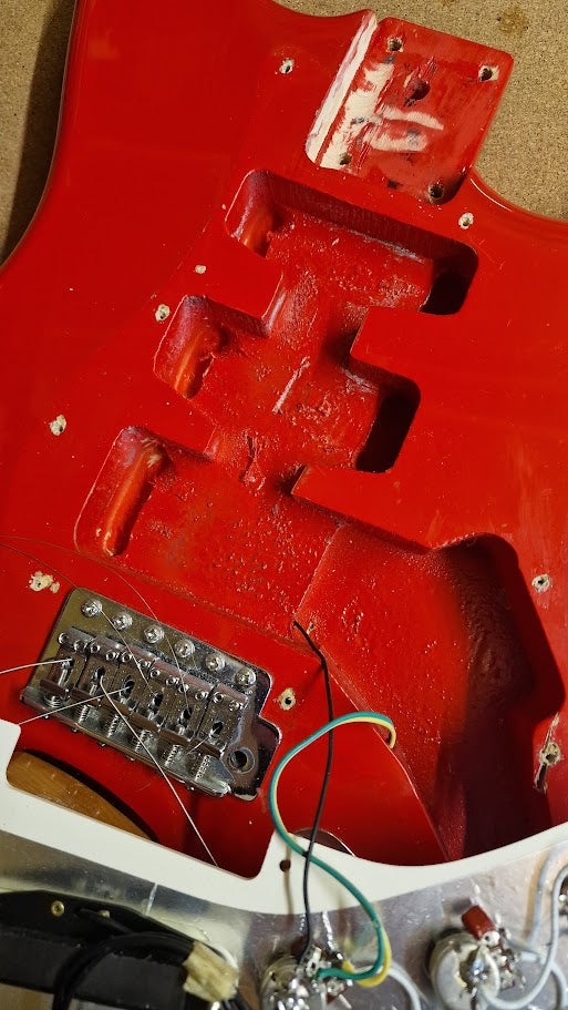 STRATOCASTER PARTSCASTER KOREAN NECK RED ELECTRIC GUITAR #004