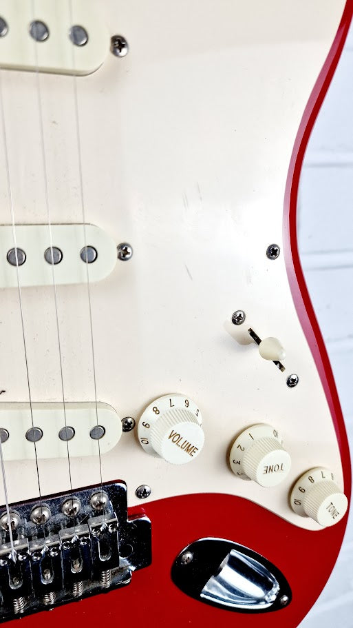 STRATOCASTER PARTSCASTER RED ELECTRIC GUITAR #001