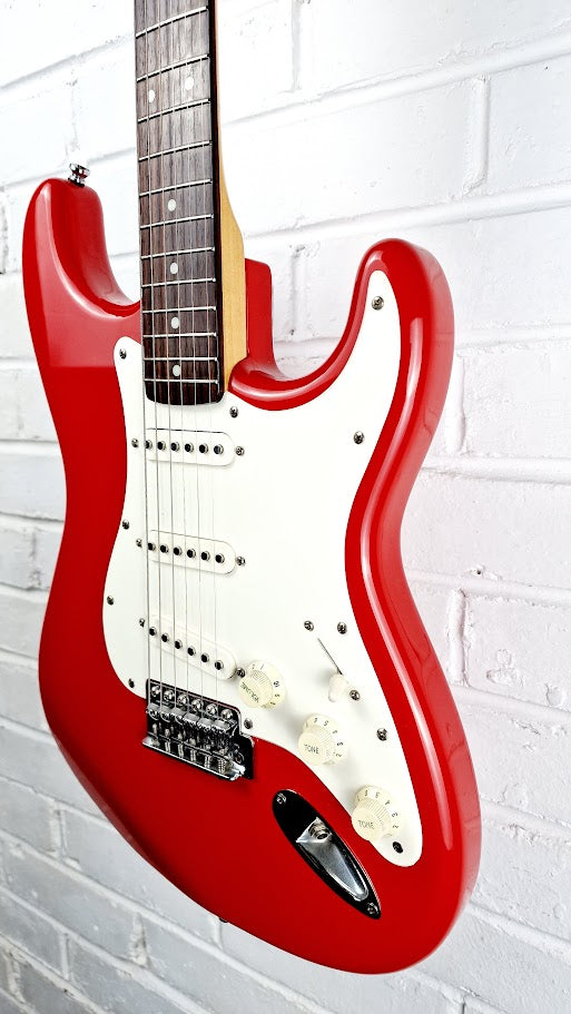 STRATOCASTER PARTSCASTER KOREAN NECK RED ELECTRIC GUITAR #004