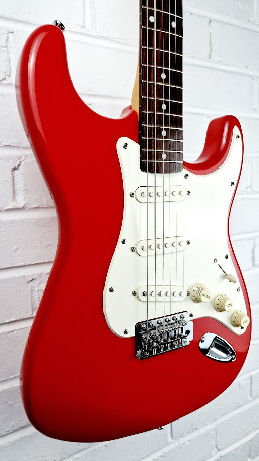 STRATOCASTER PARTSCASTER KOREAN NECK RED ELECTRIC GUITAR #004
