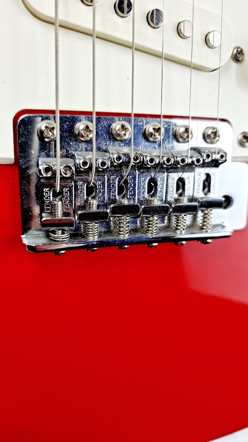 STRATOCASTER PARTSCASTER KOREAN NECK RED ELECTRIC GUITAR #004