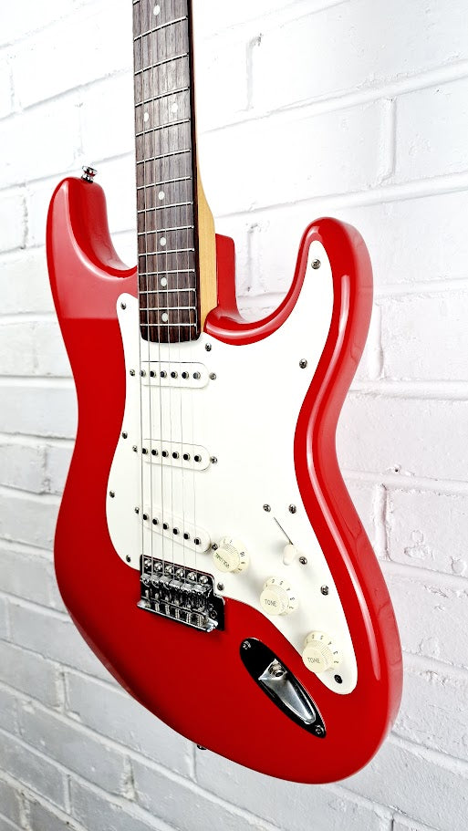 STRATOCASTER PARTSCASTER KOREAN NECK RED ELECTRIC GUITAR #004
