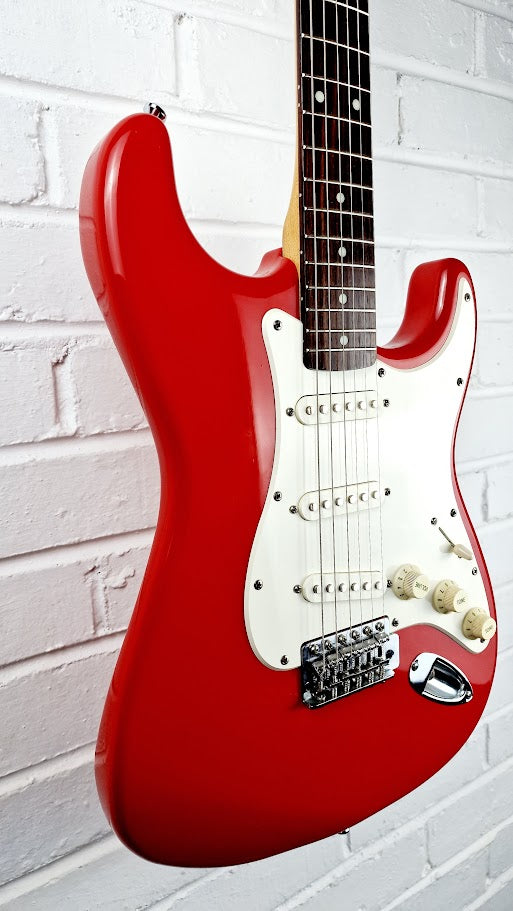STRATOCASTER PARTSCASTER KOREAN NECK RED ELECTRIC GUITAR #004