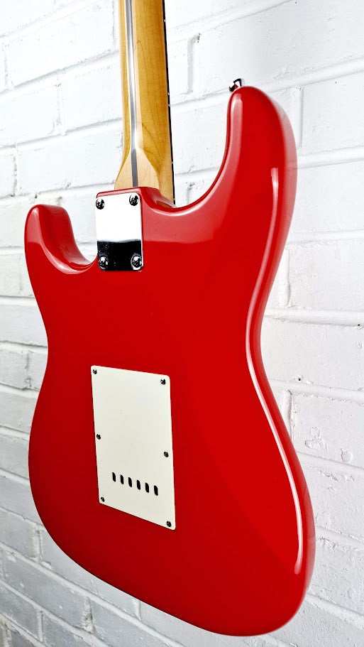 STRATOCASTER PARTSCASTER KOREAN NECK RED ELECTRIC GUITAR #004
