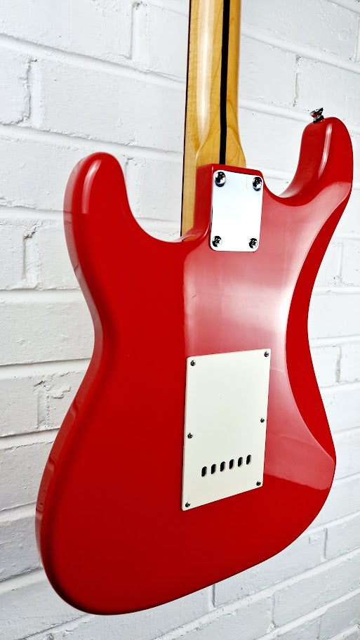 STRATOCASTER PARTSCASTER KOREAN NECK RED ELECTRIC GUITAR #004