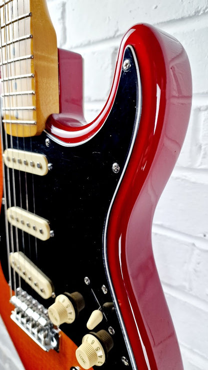 STRATOCASTER PARTSCASTER RED BURST ELECTRIC GUITAR #005