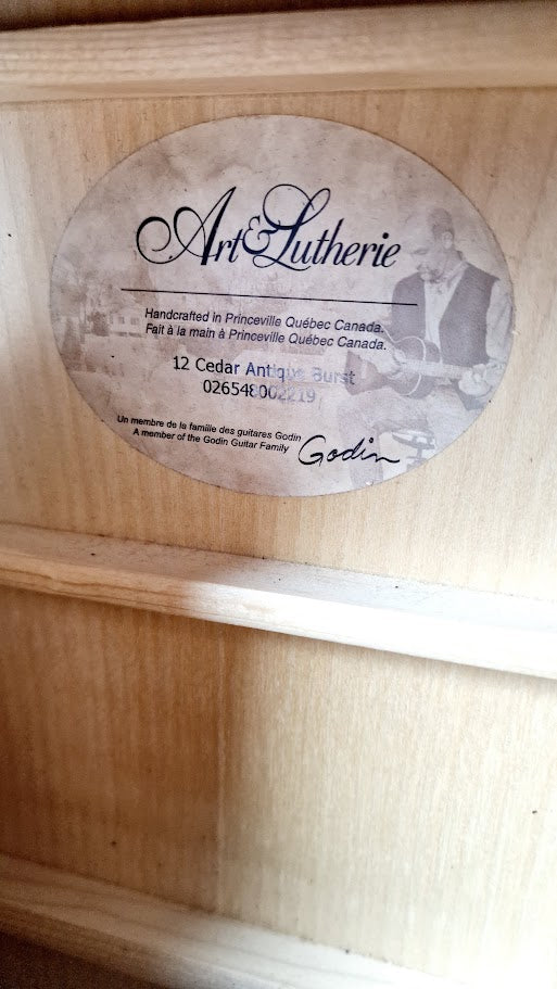 GODIN ART & LUTHERIE 12 CEDAR ANTIQUE BURST 12 STRING ACOUSTIC GUITAR