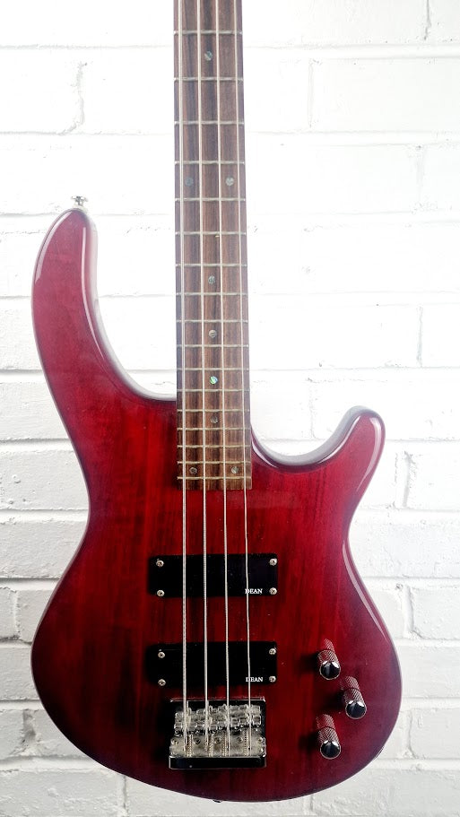 DEAN EDGE 4 STRING TRANS RED BASS GUITAR KOREAN MADE