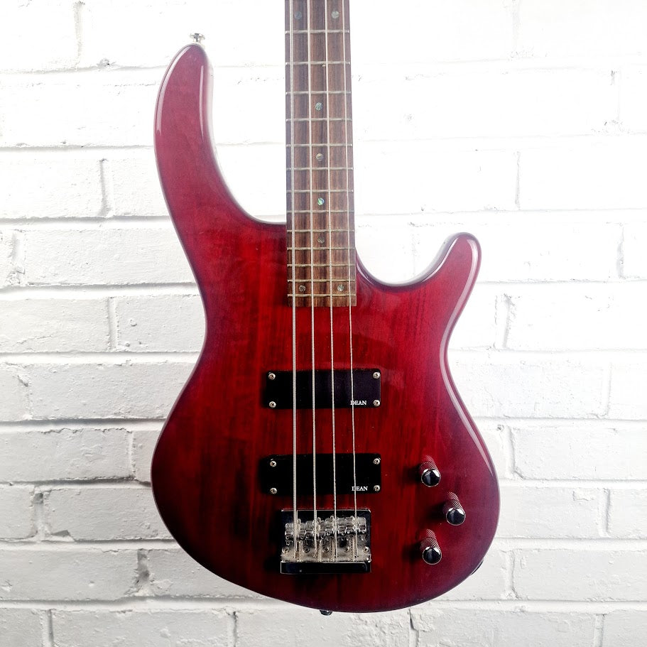 DEAN EDGE 4 STRING TRANS RED BASS GUITAR KOREAN MADE