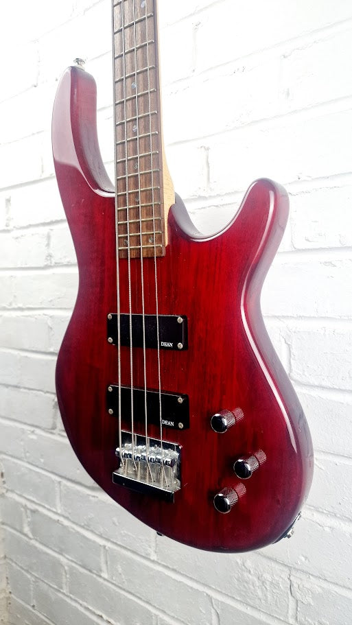 DEAN EDGE 4 STRING TRANS RED BASS GUITAR KOREAN MADE