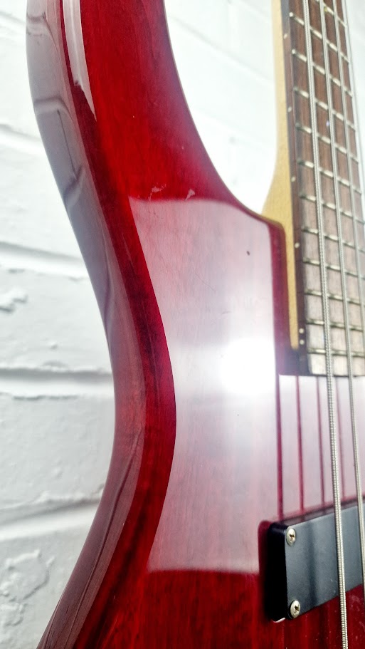 DEAN EDGE 4 STRING TRANS RED BASS GUITAR KOREAN MADE