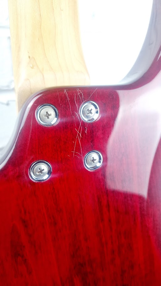 DEAN EDGE 4 STRING TRANS RED BASS GUITAR KOREAN MADE