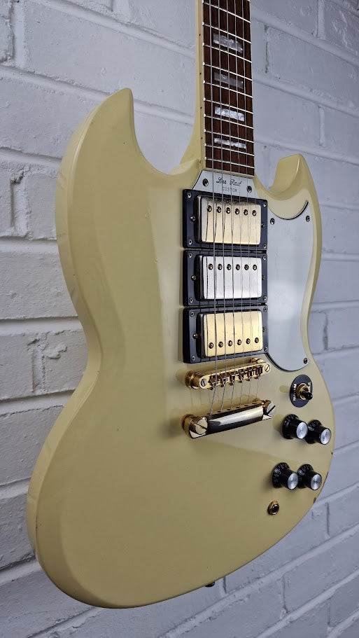 EPIPHONE LES PAUL CUSTOM SG G400 TRIPLE PICKUP IVORY ELECTRIC GUITAR