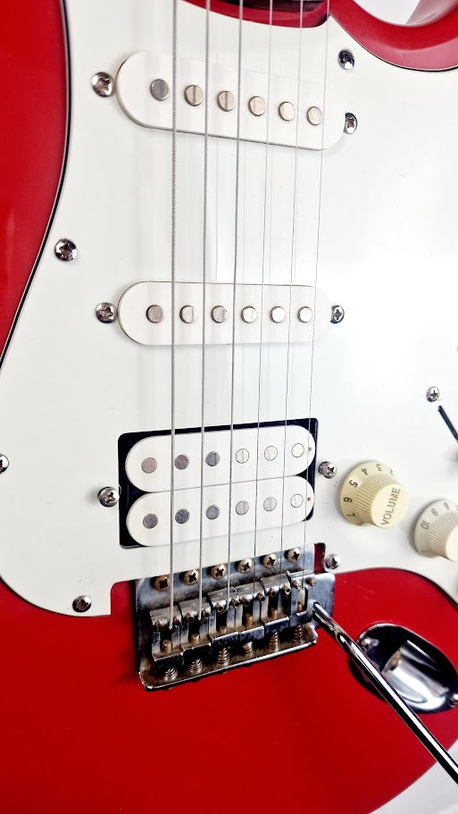 SUNN MUSTANG HSS CHERRY RED ELECTRIC GUITAR