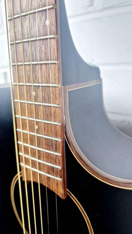 HUDSON HF120 ACE BLK ELECTRO ACOUSTIC GUITAR + HARD CASE