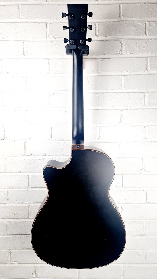 HUDSON HF120 ACE BLK ELECTRO ACOUSTIC GUITAR + HARD CASE