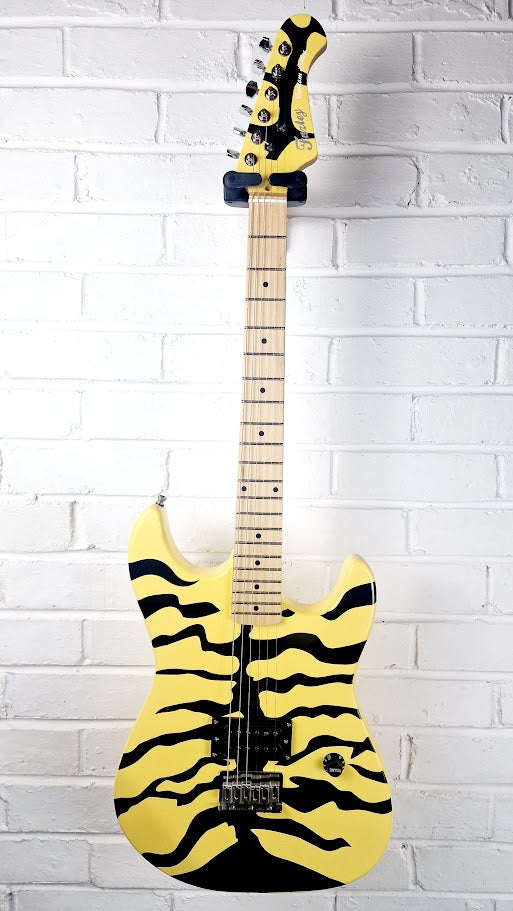 FAZLEY CUSTOM SERIES FTD182 TIGER STRIPE YELLOW ELECTRIC GUITAR