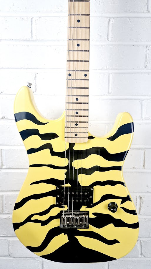 FAZLEY CUSTOM SERIES FTD182 TIGER STRIPE YELLOW ELECTRIC GUITAR
